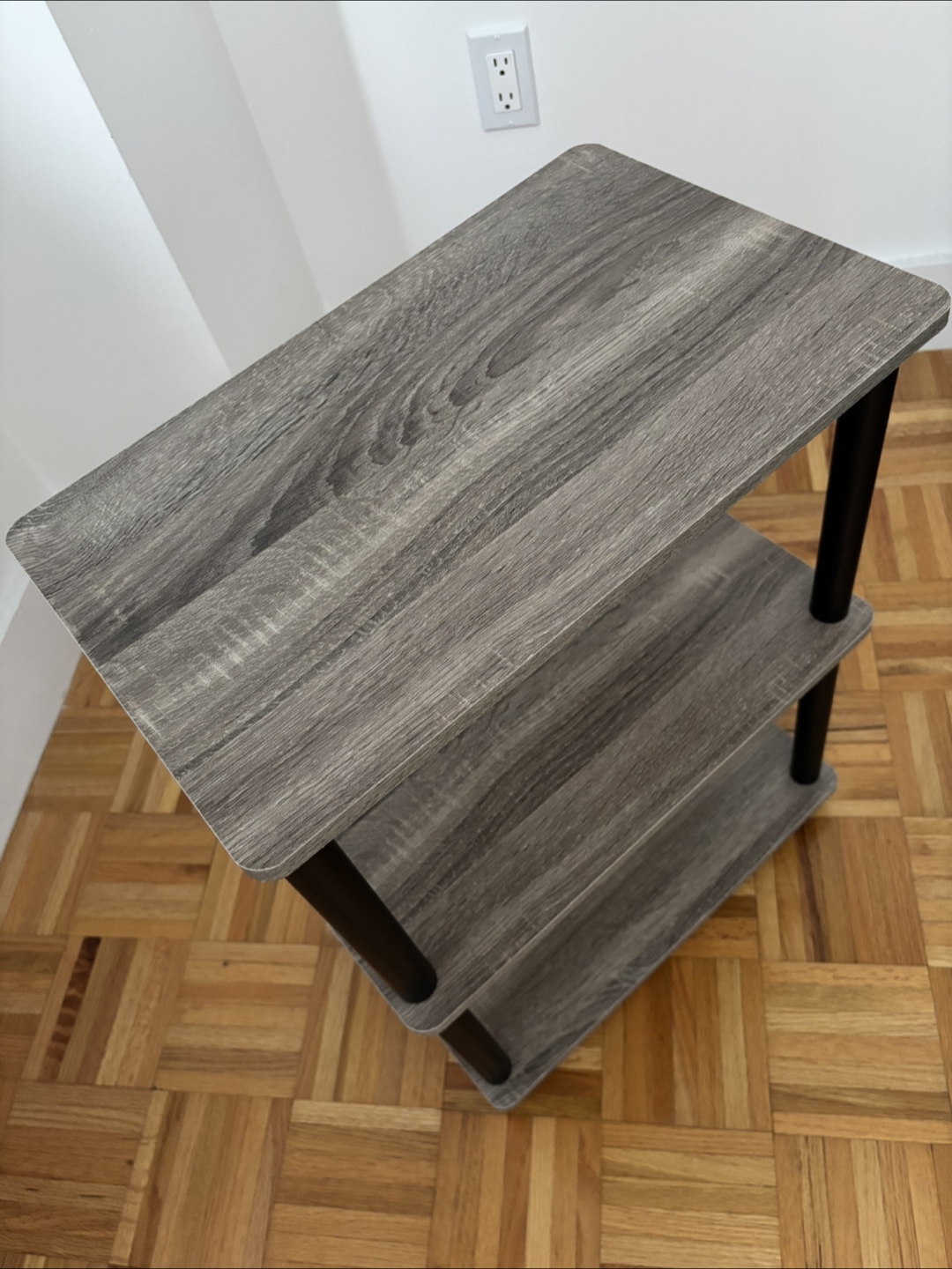 3-Tier Gray Wood Storage Shelf - photo 2
