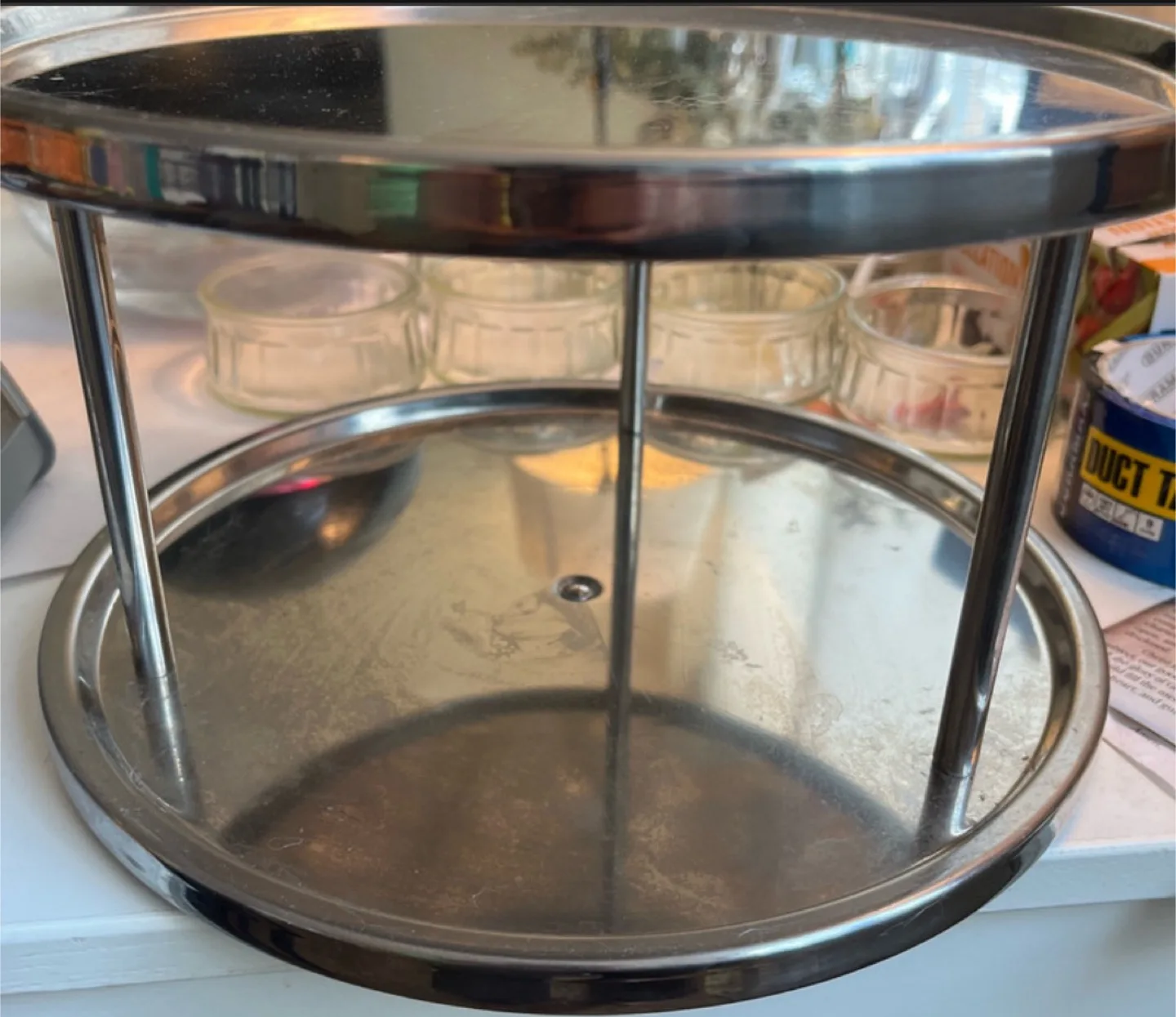 Vintage Two-Tier Silver Serving Stand thumbnail