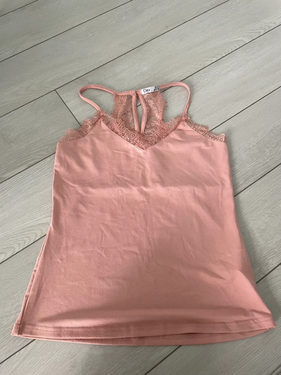 Pink Lace Trim Tank Top thumbnail