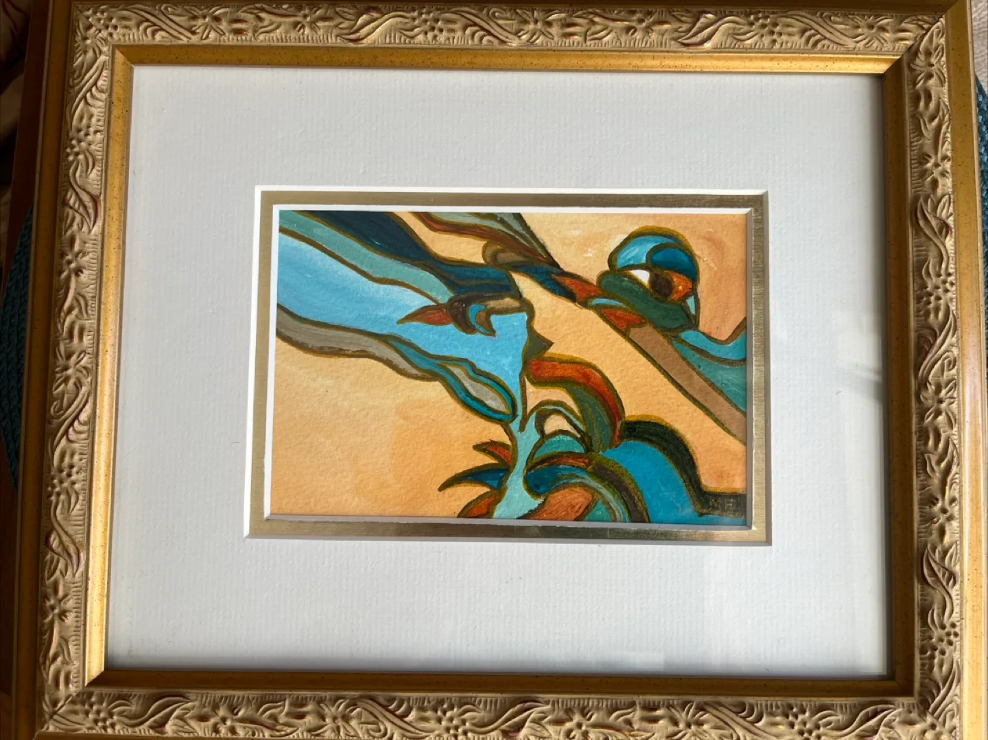 Original art- Marilyn Frederiksen Framed Abstract Painting thumbnail