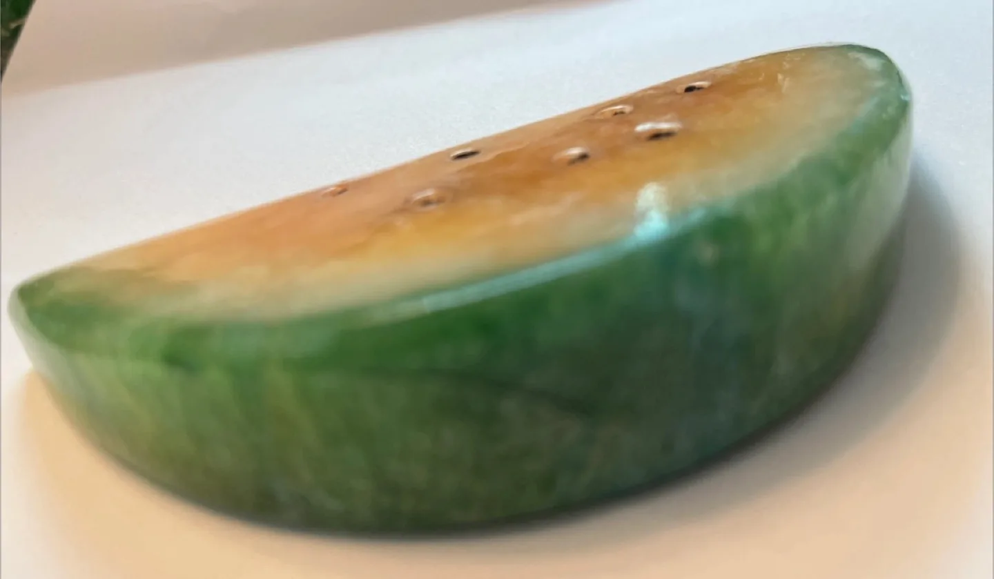 Jade Watermelon Slice Figurine image indicator(3)
