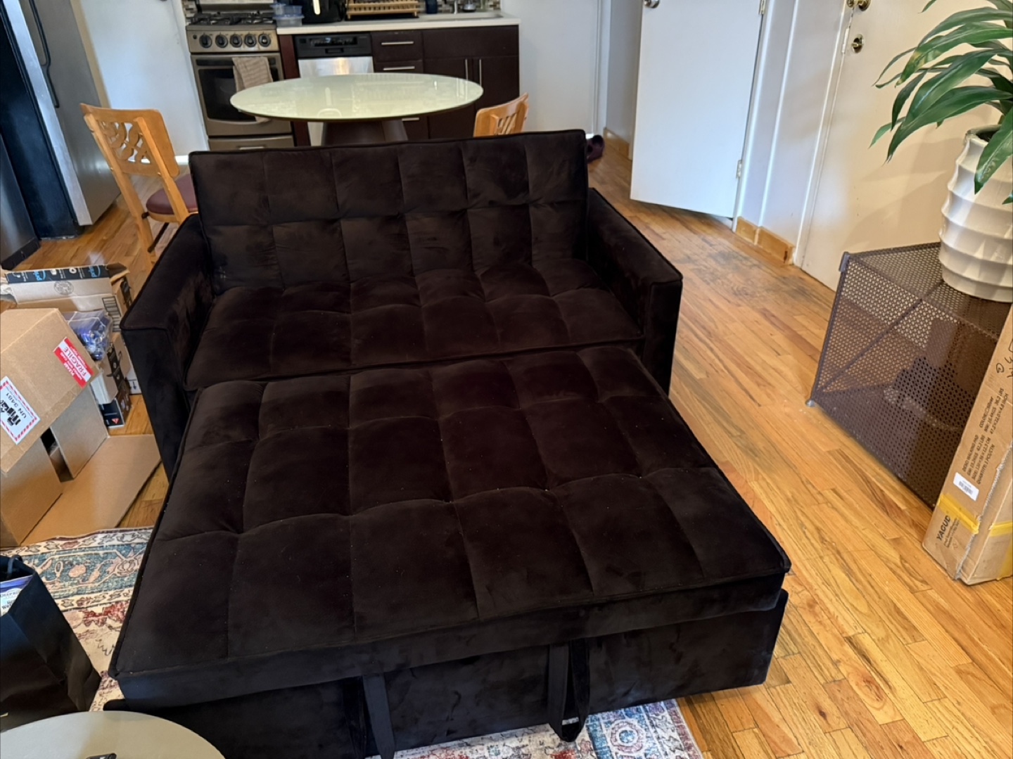 Black Sleeper Sofa Bed - Like New! - photo 2