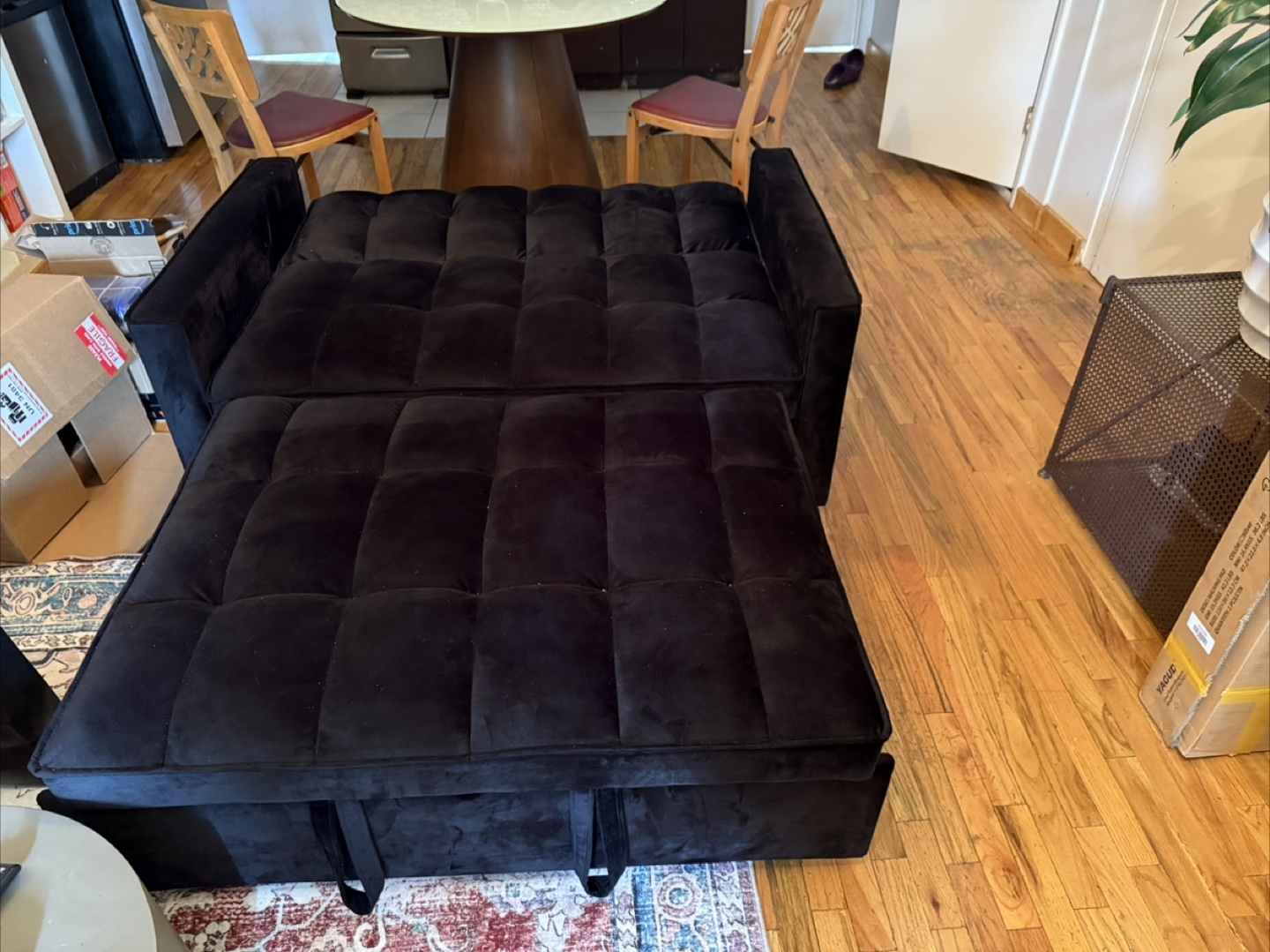 Black Sleeper Sofa Bed - Like New! - photo 3