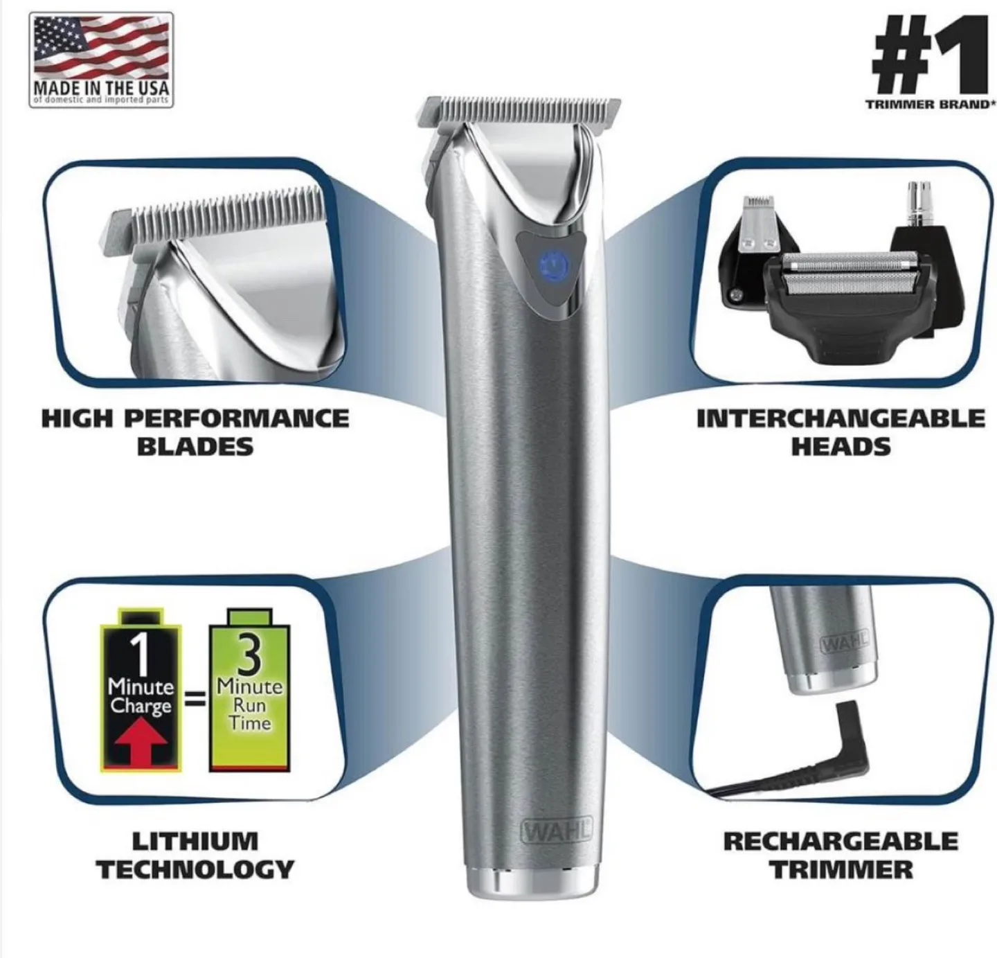 NEW Wahl T-Blade Stainless Trimmer image indicator(6)