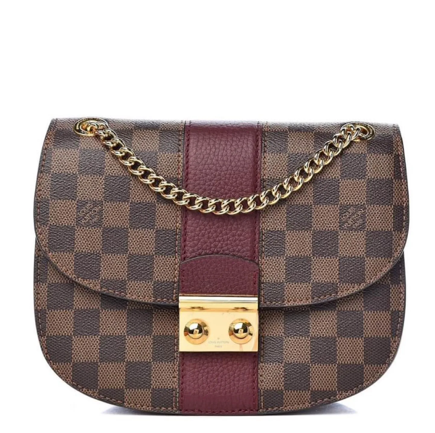 Women’s canvas and leather chain bag Damier  print image indicator(9)