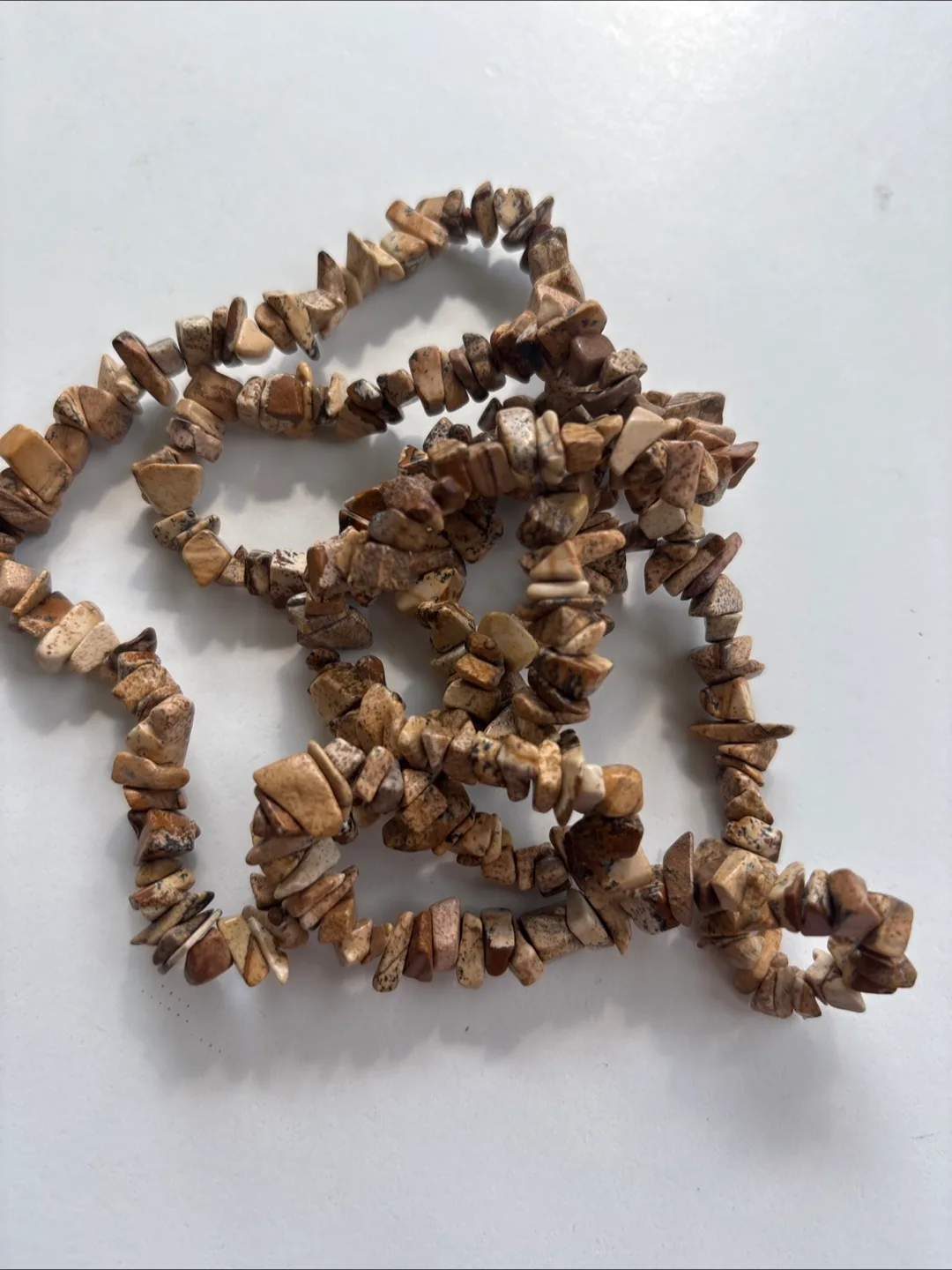 Handmade Brown Stone Chip Necklace 16” thumbnail