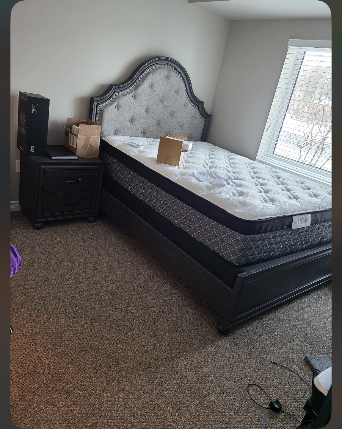 Queen Bed Frame and Mattress