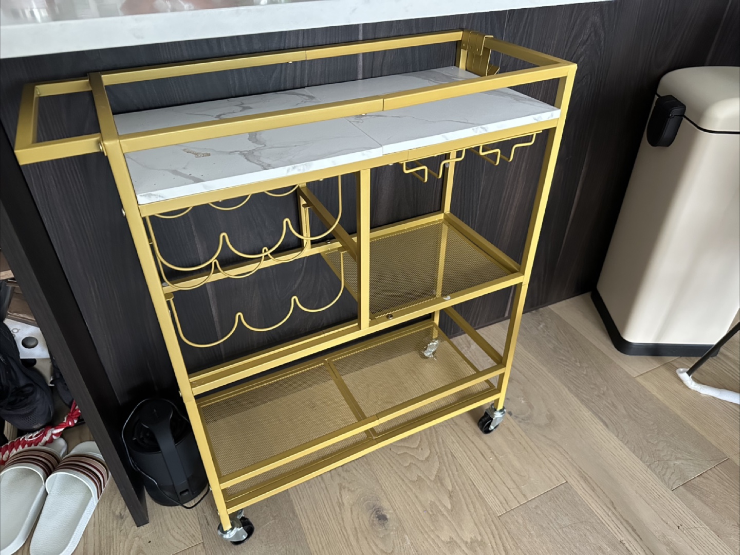 Gold Rolling Bar Cart