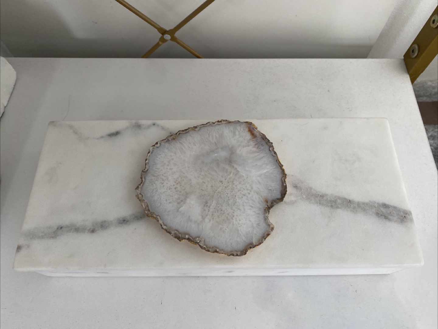 Marble Box with Agate Slice
