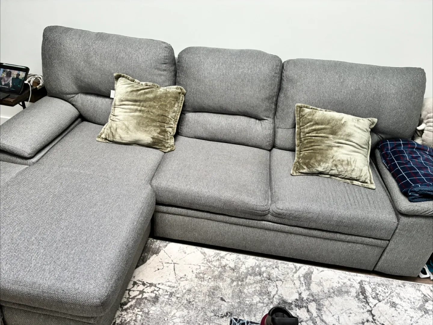 Grey Sectional Sofa with Storage and pull out bed thumbnail