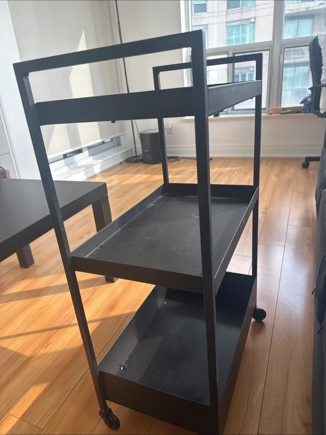 Black Metal Rolling Cart thumbnail