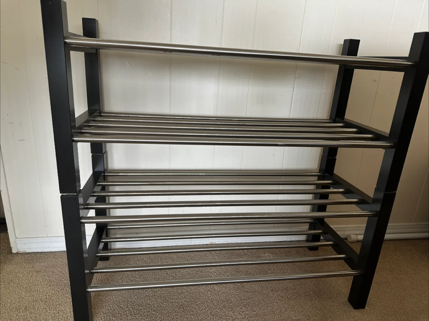 IKEA Shoe Rack - Black/Silver - 79x32x37cm thumbnail