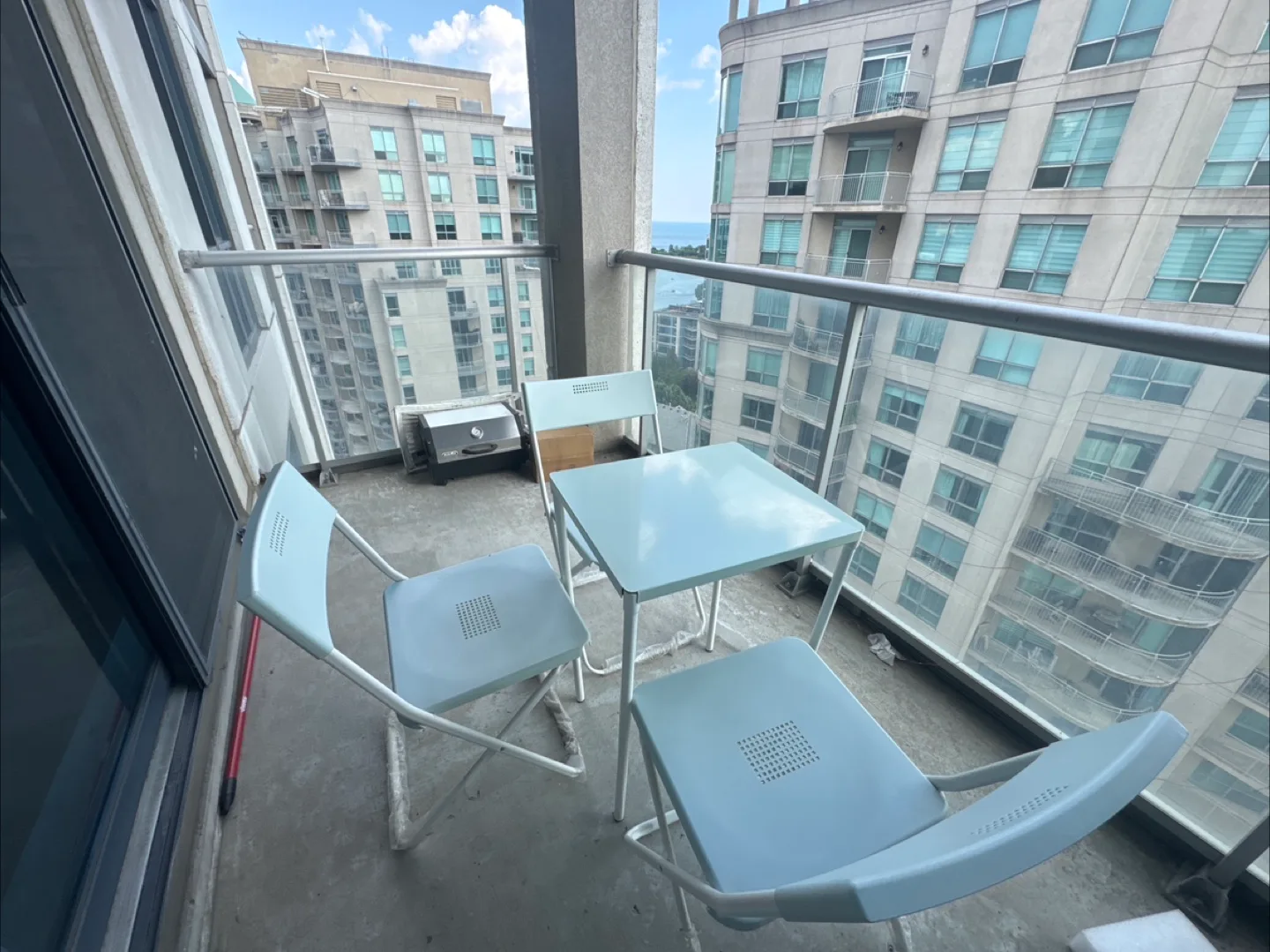 Patio Table with 3 Chairs - Light Blue thumbnail