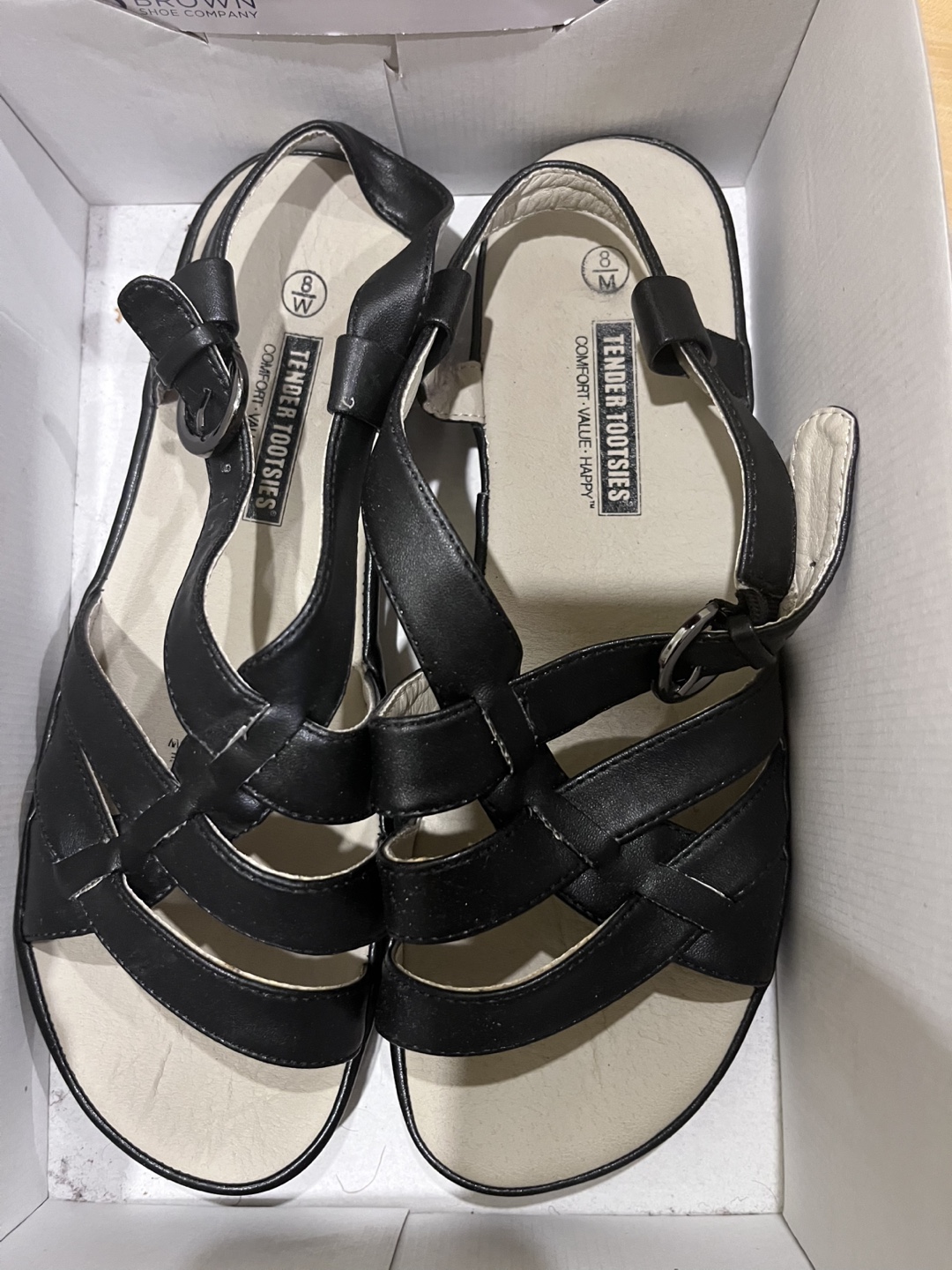 Black Sandals - Size 8