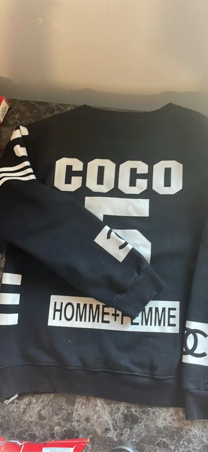 Coco Chanel Homme Femme Black Sweatshirt thumbnail