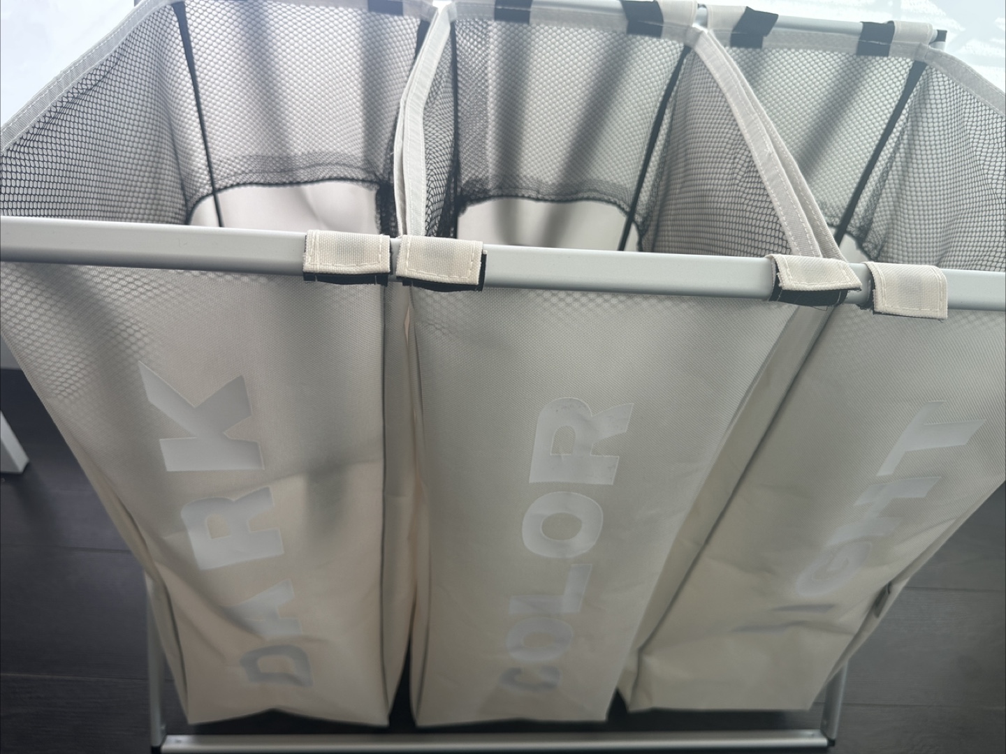 3 Section Foldable Laundry Hamper/ Laundry Basket - photo 2