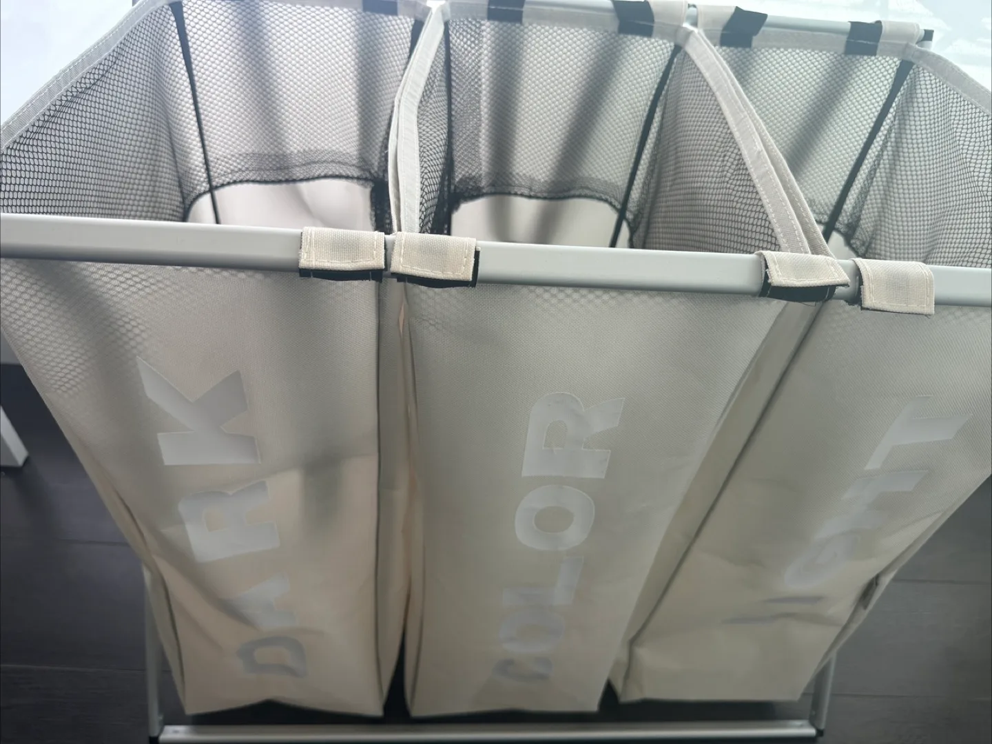 3 Section Foldable Laundry Hamper/ Laundry Basket image indicator(2)