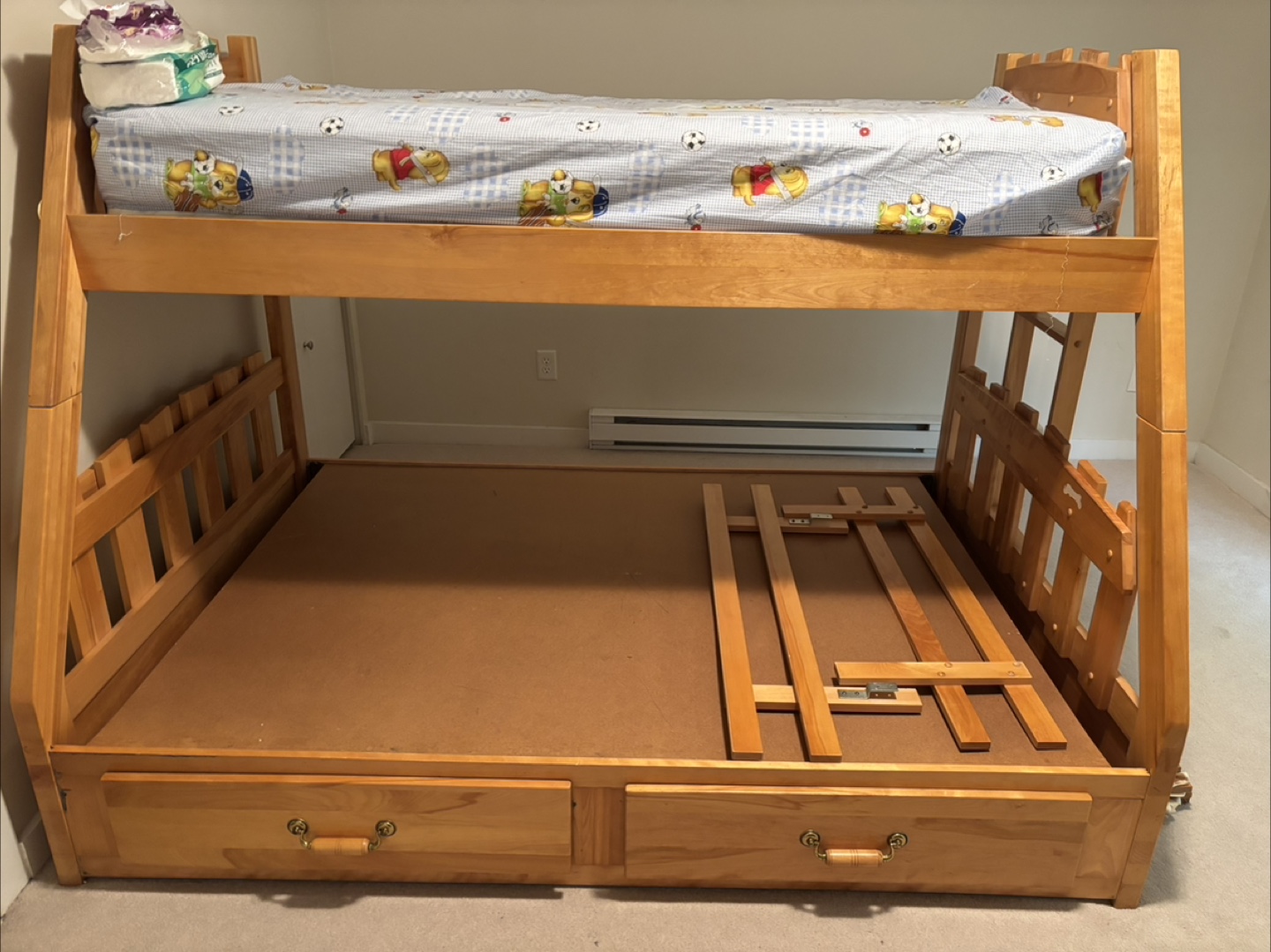Wooden Bunk Bed Frame with built in drawers - photo 4