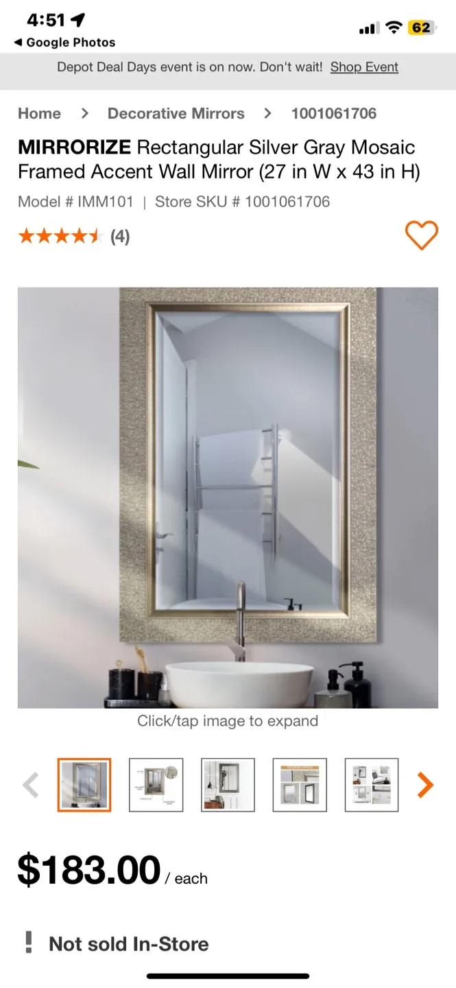 Rectangle Etched engraved Polished Frameless Wall thumbnail