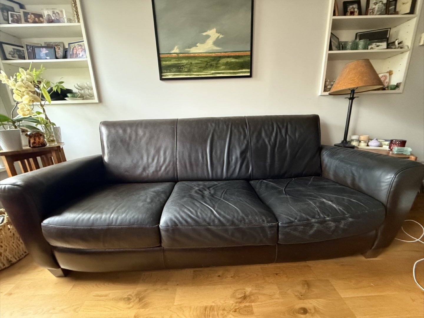 Leather Sofa - Dark Brown - photo 3