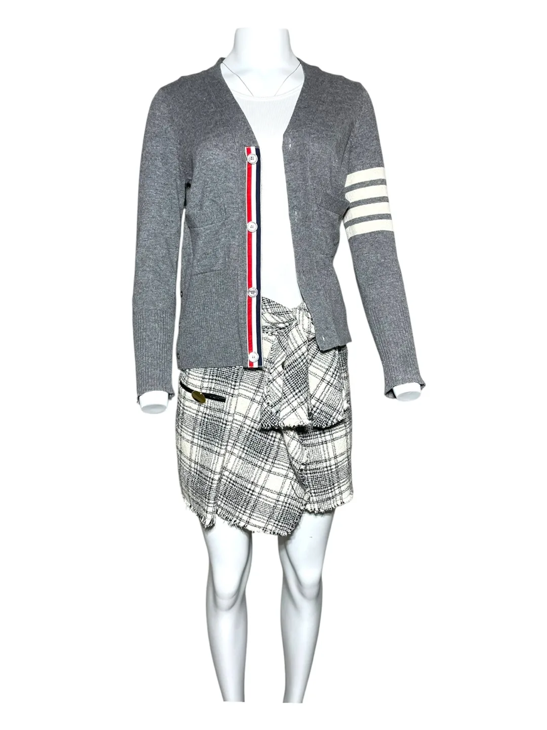Thom Browne Grey Cardigan thumbnail