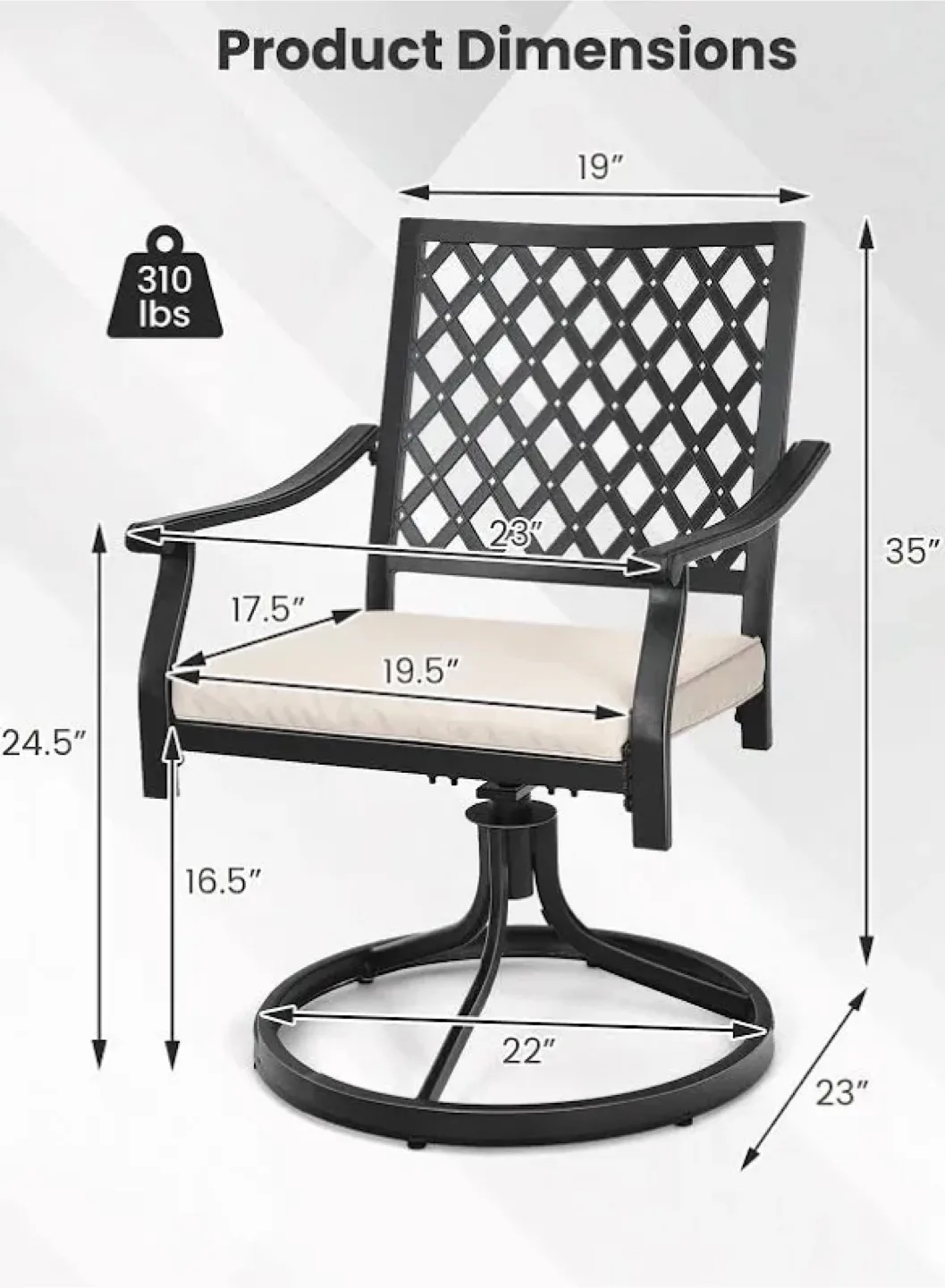 Costway 4 PCS Outdoor Swivel Patio Dining Chairs image indicator(3)