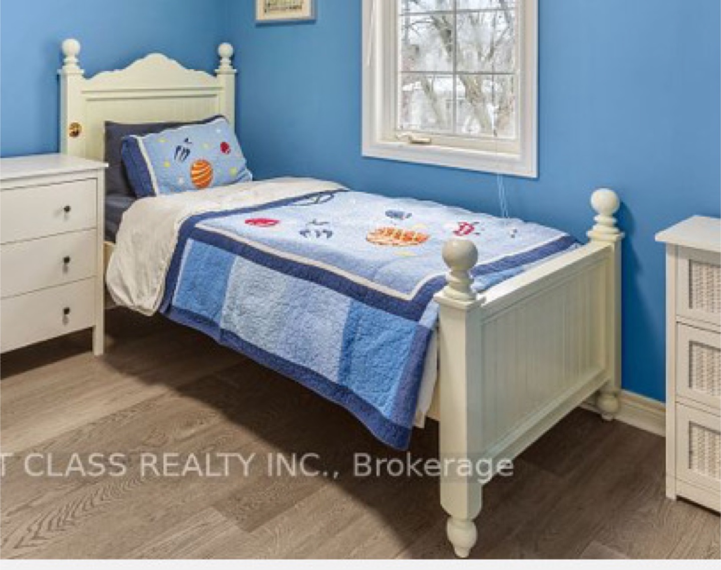 Kids Single Bed Frame - White Wood (No mattress)