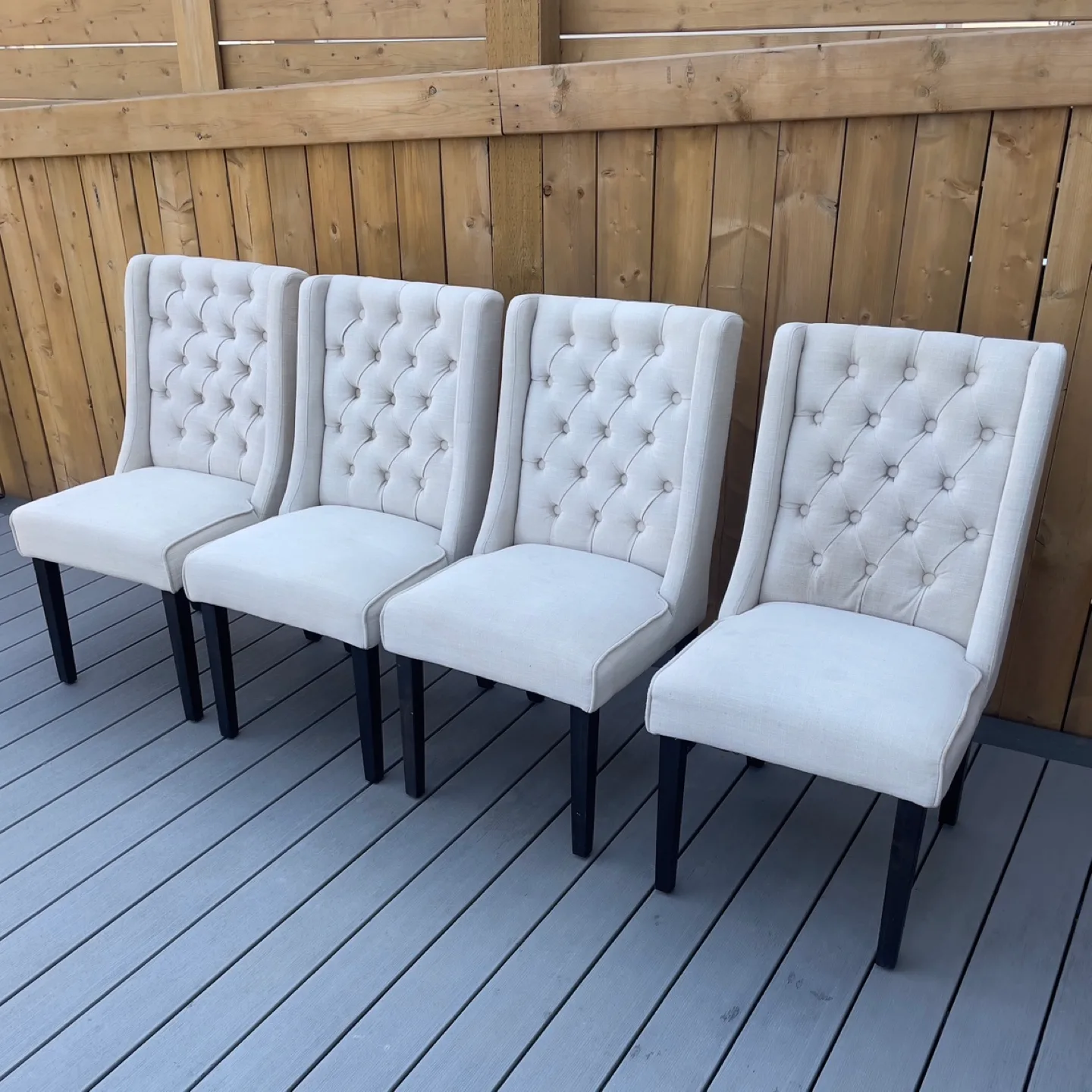 4 Tufted Dining Chairs thumbnail