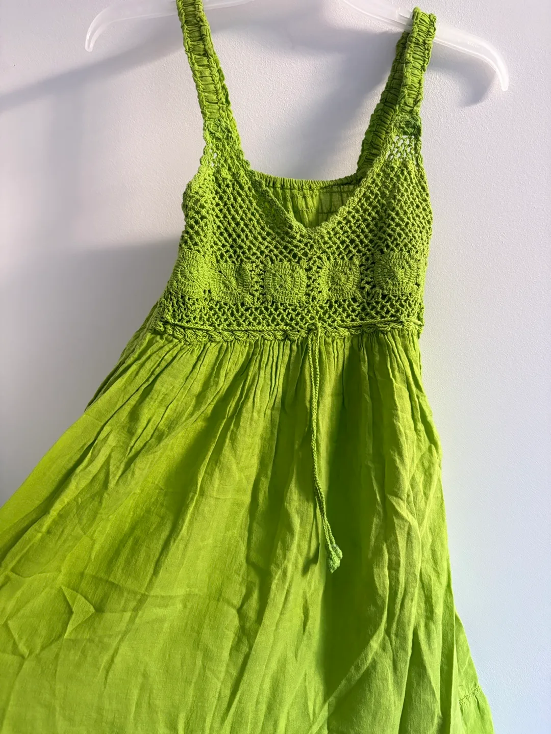 Gorgeous Green Crochet Sundress! Free Size thumbnail