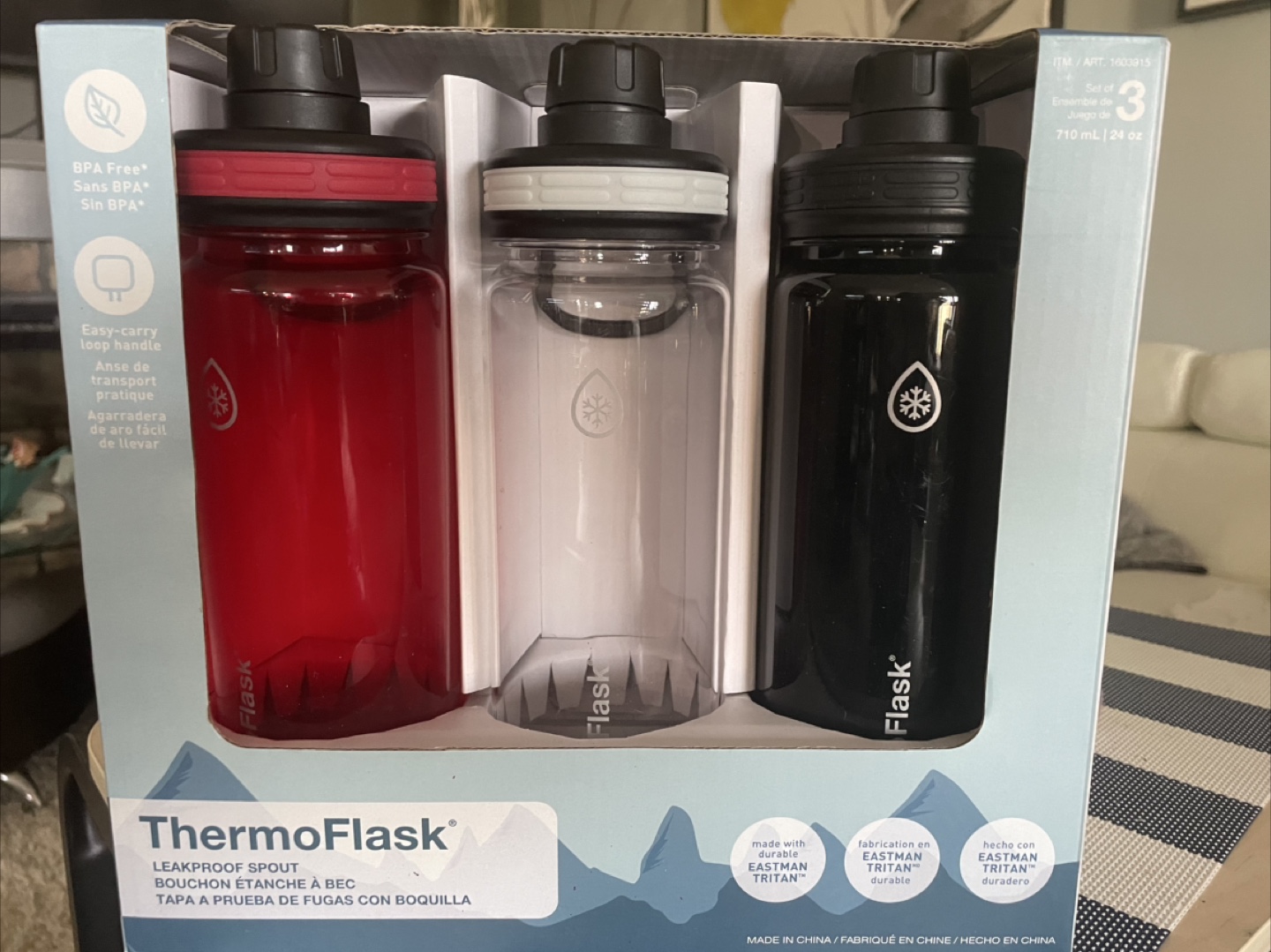 ThermoFlask 3-Pack 710 mL (24 oz) Water Bottles - New