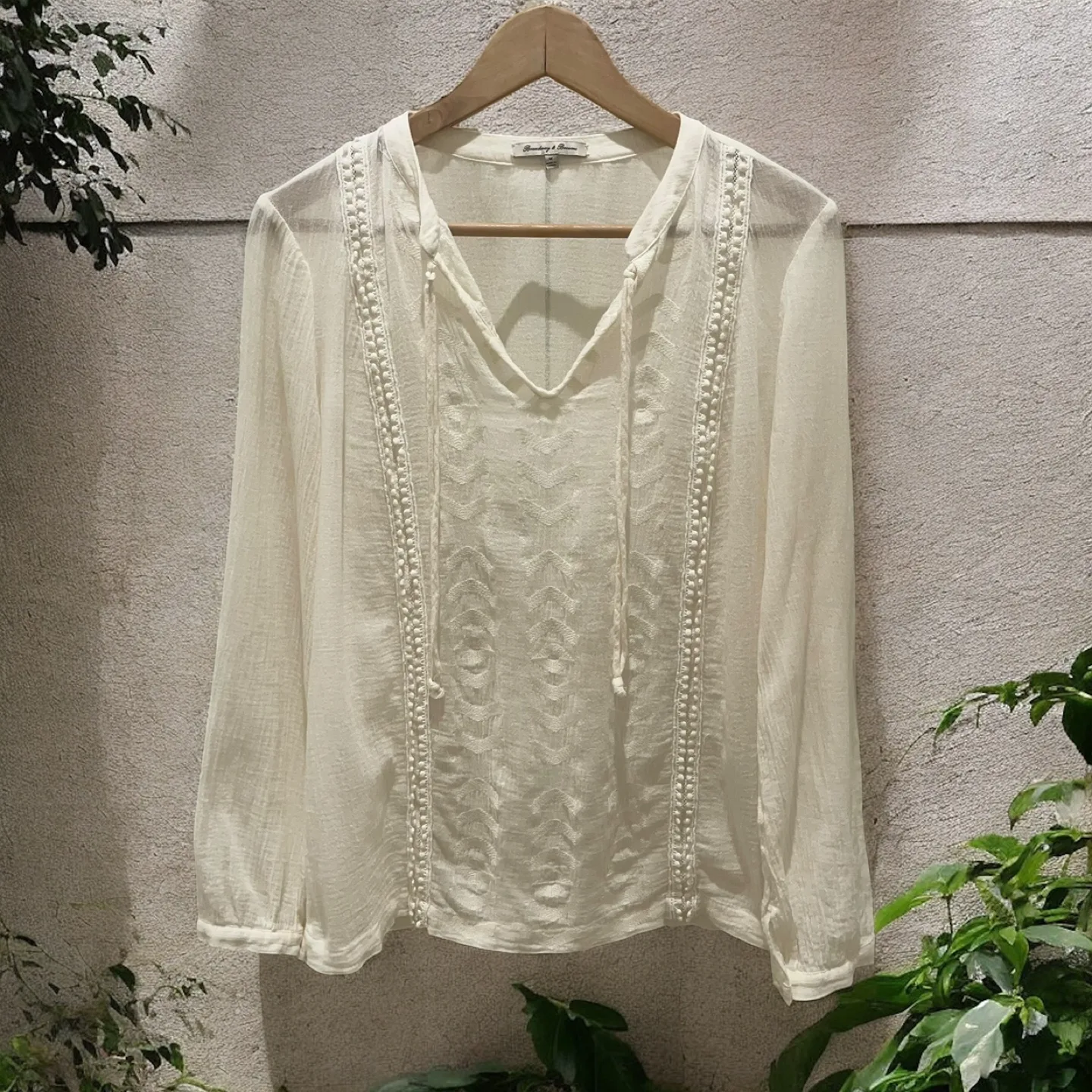 Madewell Broadway & Broome Boho Embroidered Peasant Blouse thumbnail