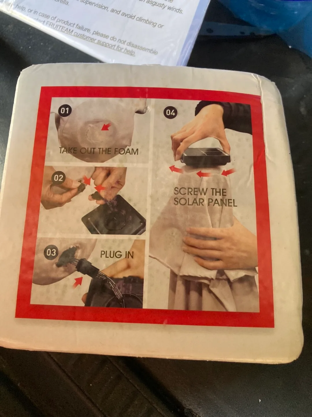 Fruiteam 7.5ft Solar Orange Patio Umbrella with LED Lights image indicator(3)