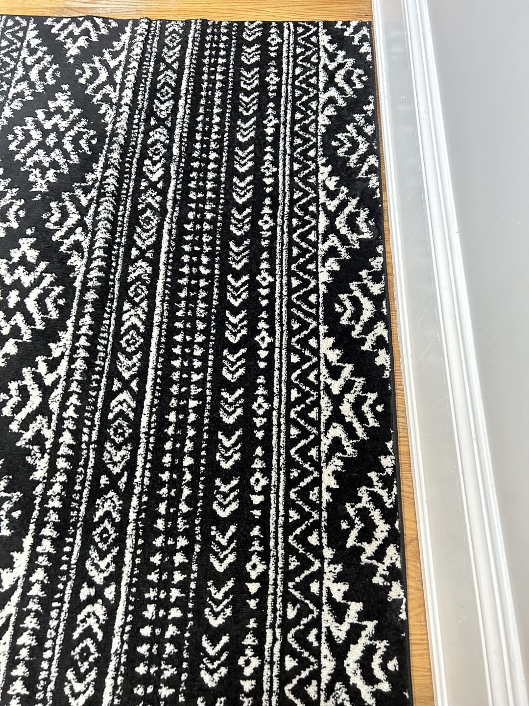 Black & White Patterned Area Rug