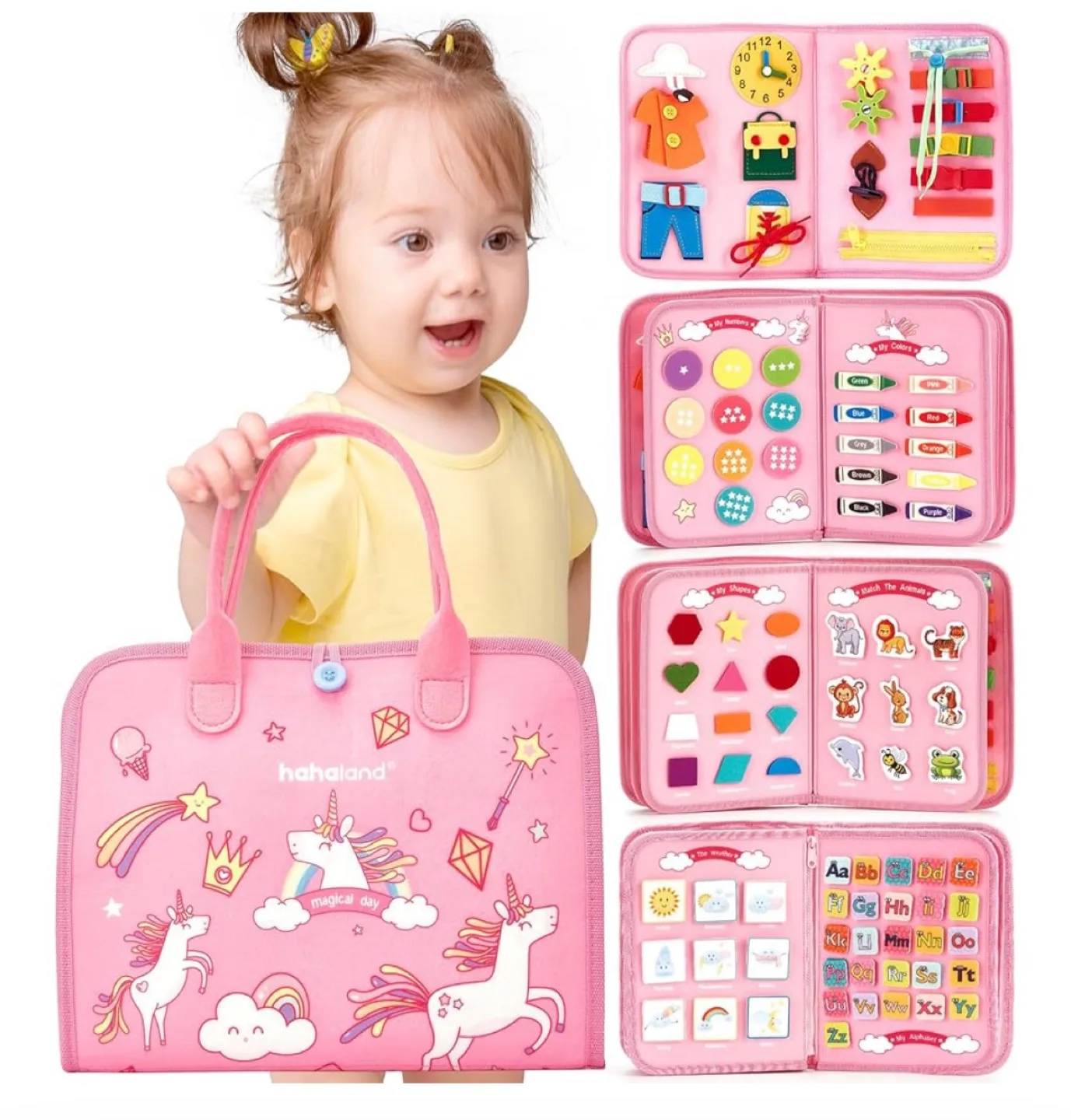 New Hahaland Busy Board Book - Pink thumbnail