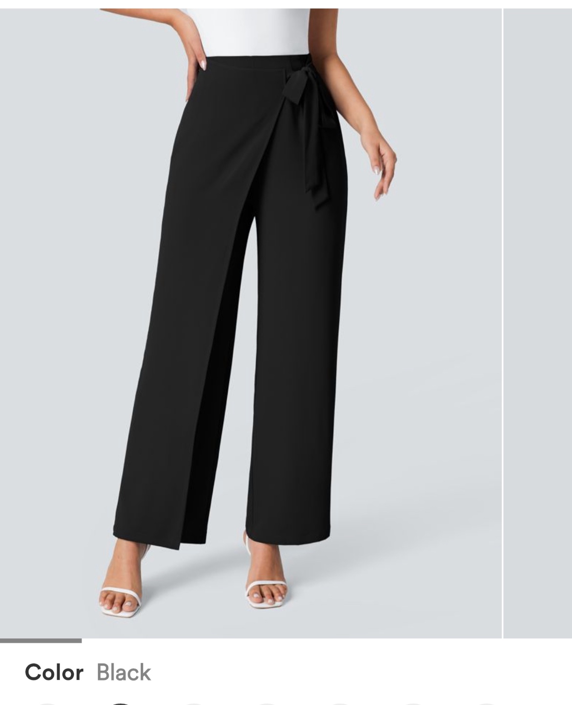 Halara Black Wrap Front Wide Leg Pants - Size M
