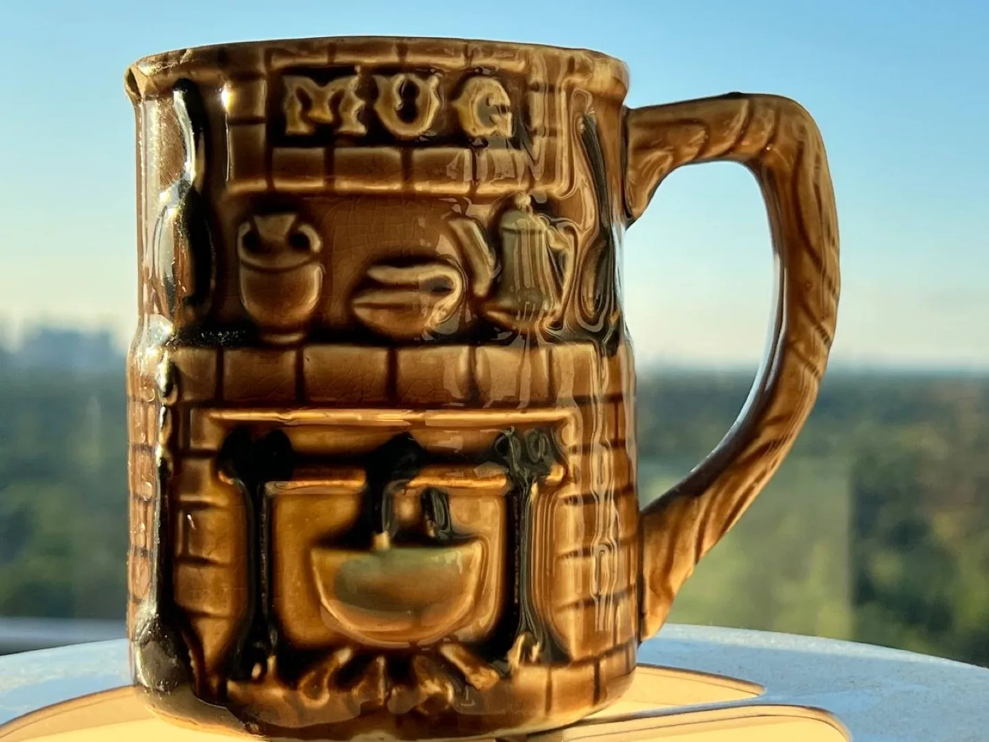 Vintage Brown Ceramic Fireplace Mug thumbnail