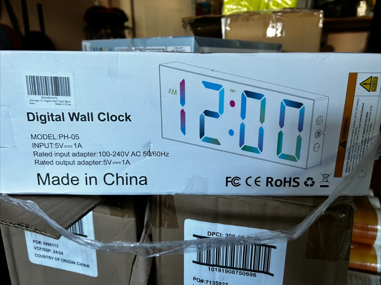 New Digital Wall Clock - PH-05 - RGB Color Modes thumbnail