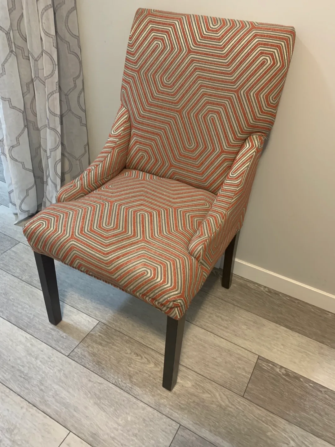 Accent Chair - Orange Geometric Pattern image indicator(2)