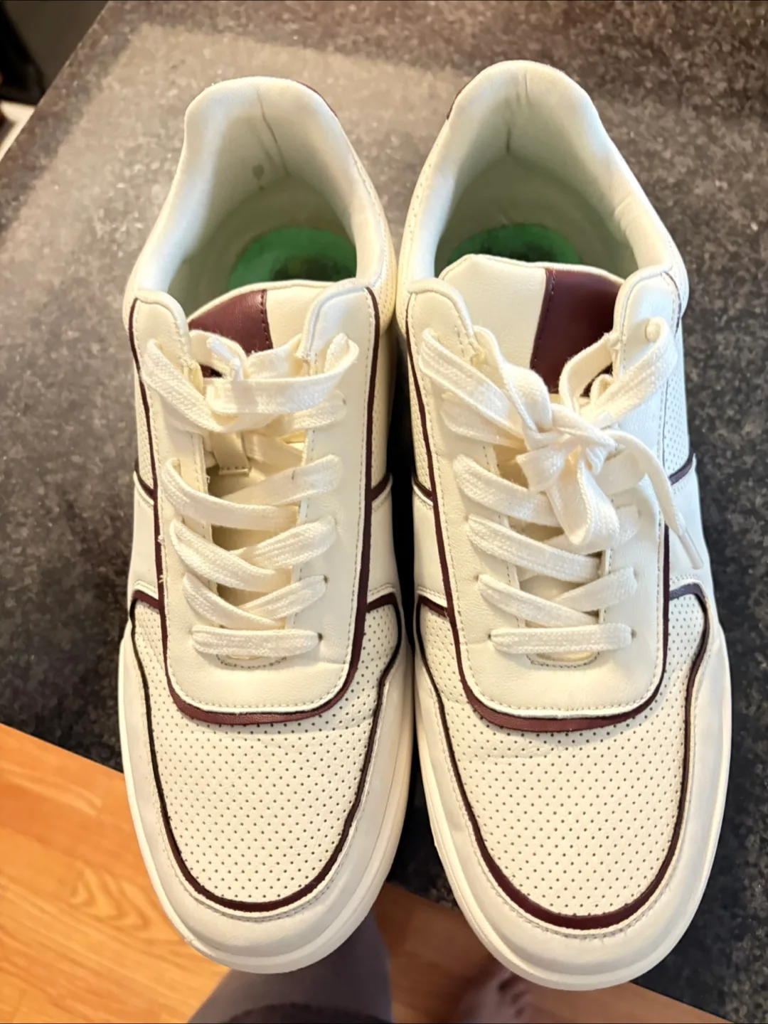 Off-White & Burgundy Sneakers thumbnail