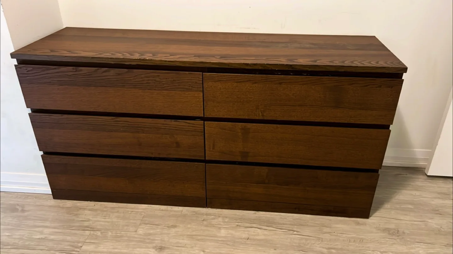 🪵 IKEA MALM 6-Drawer Dresser – Brown Wood Finish thumbnail