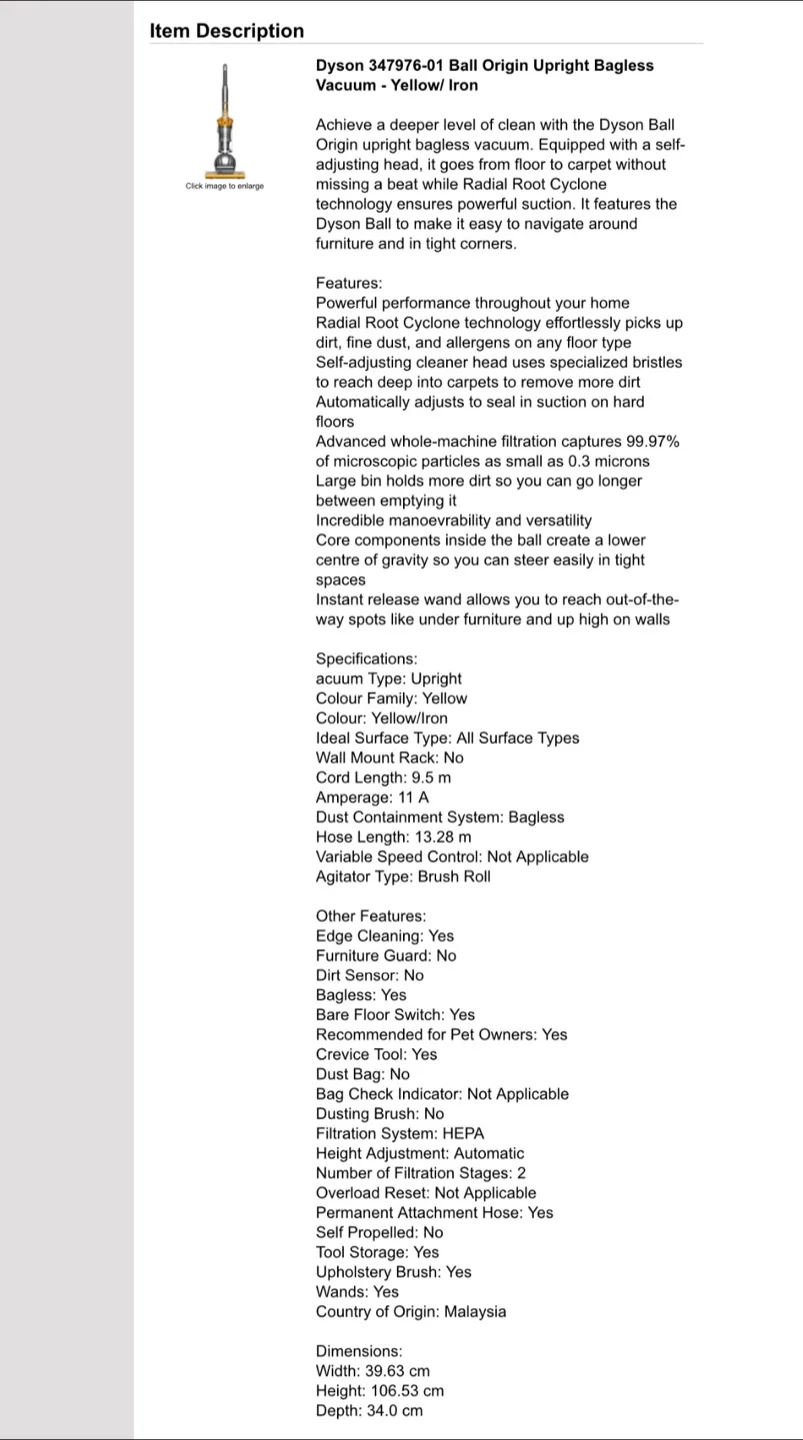 NEW! Dyson Ball Origin Upright Bagless Vacuum - MSRP $565 image indicator(6)