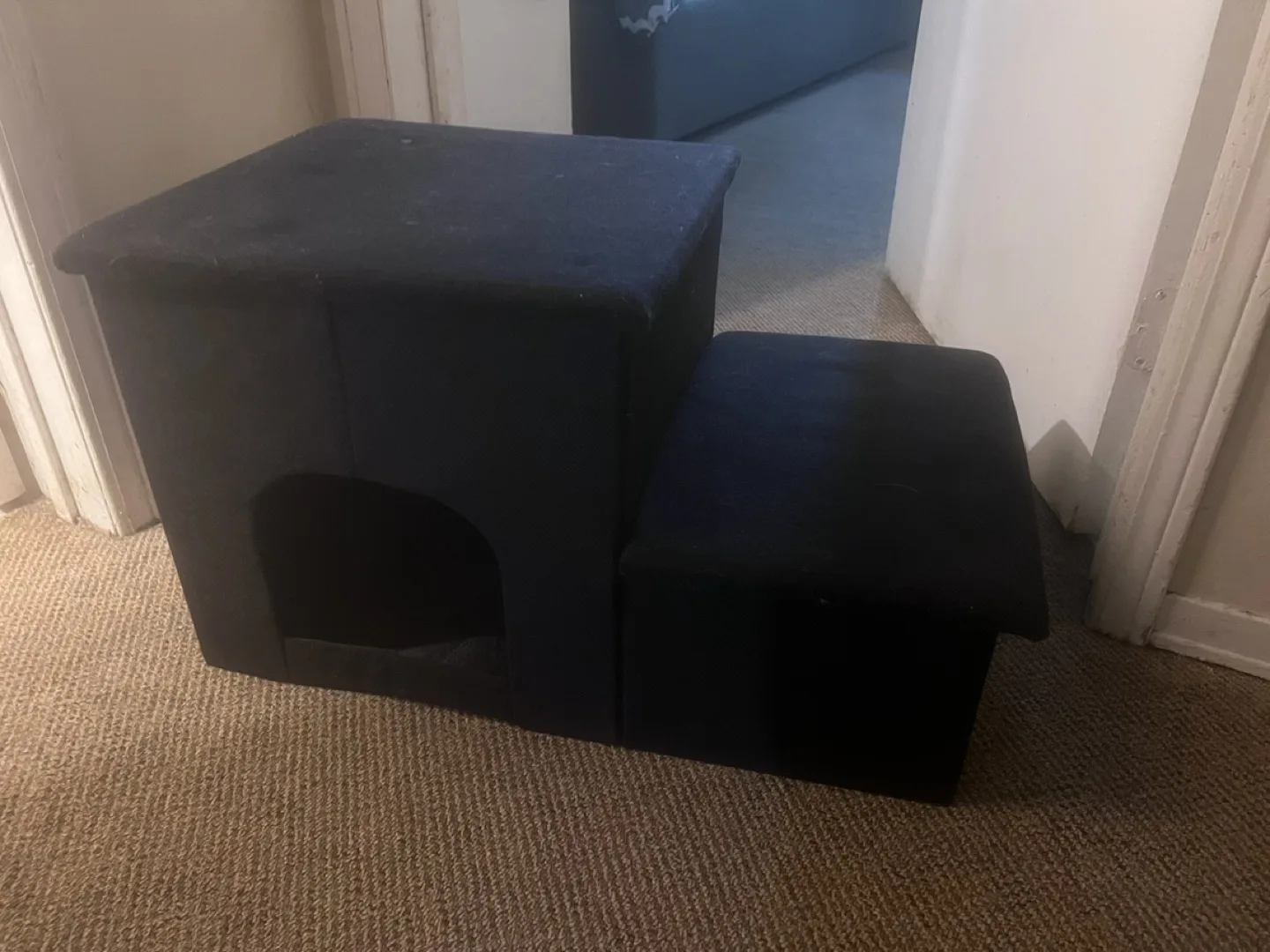 Black Cat House/Bed with Storage image indicator(2)