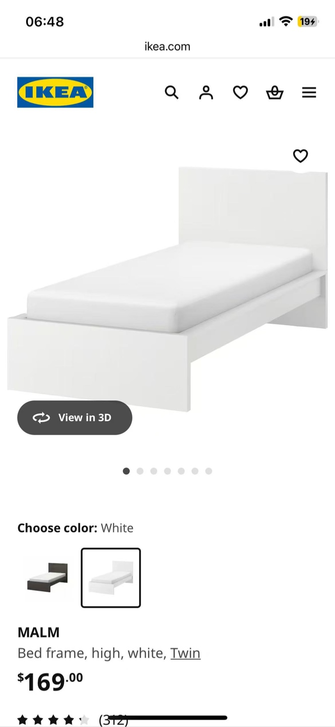 IKEA Malm Twin Bed Frame - White - photo 2