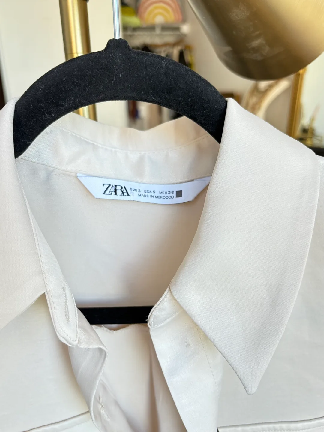 Zara Beige Crop Shirt - Size S image indicator(6)