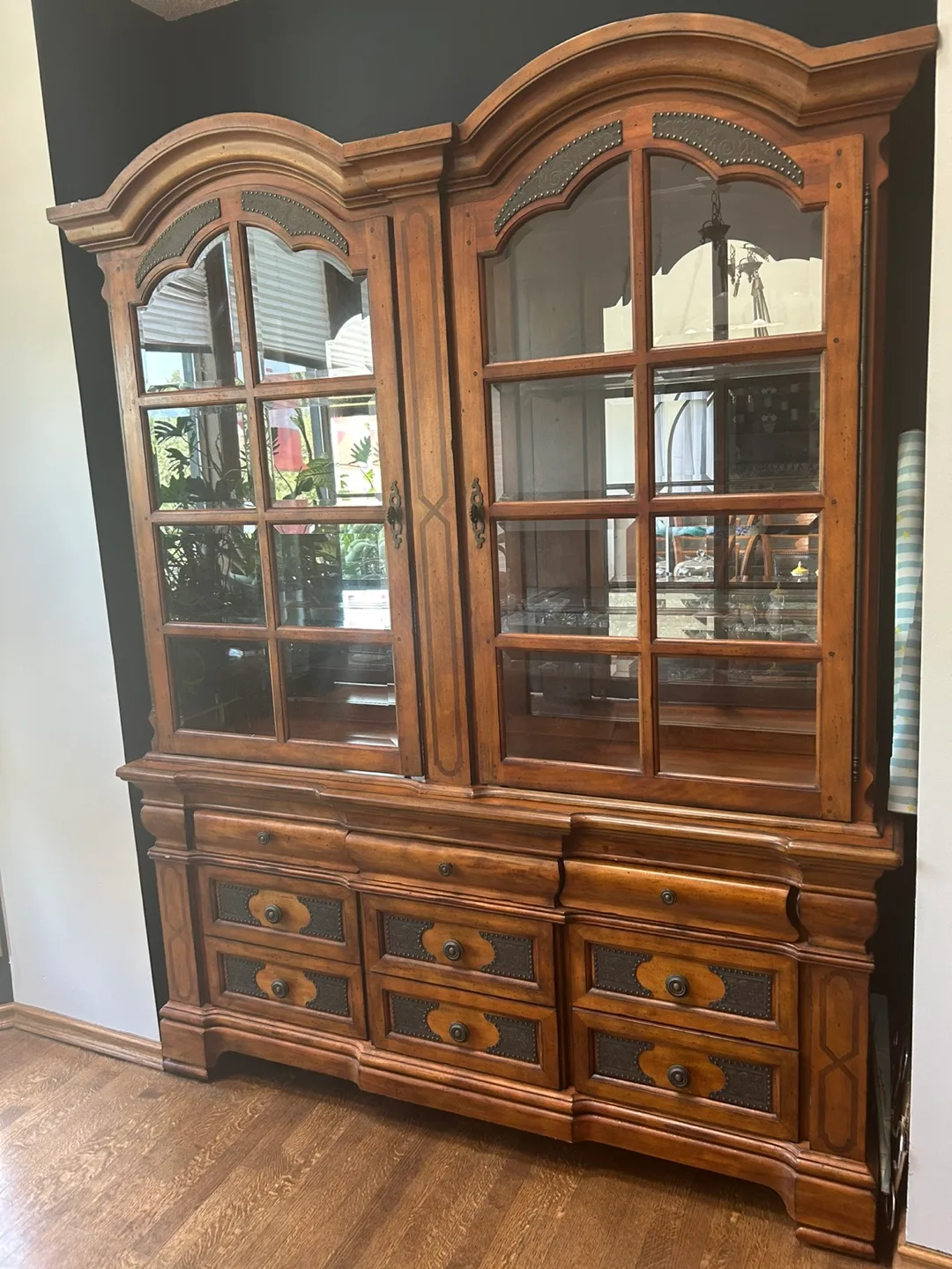 Wooden Dining Set with Hutch thumbnail