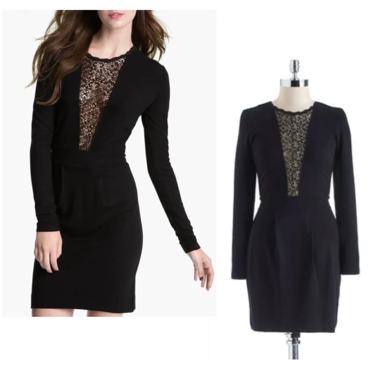 French Connection Alicia Lace Inset Dress thumbnail