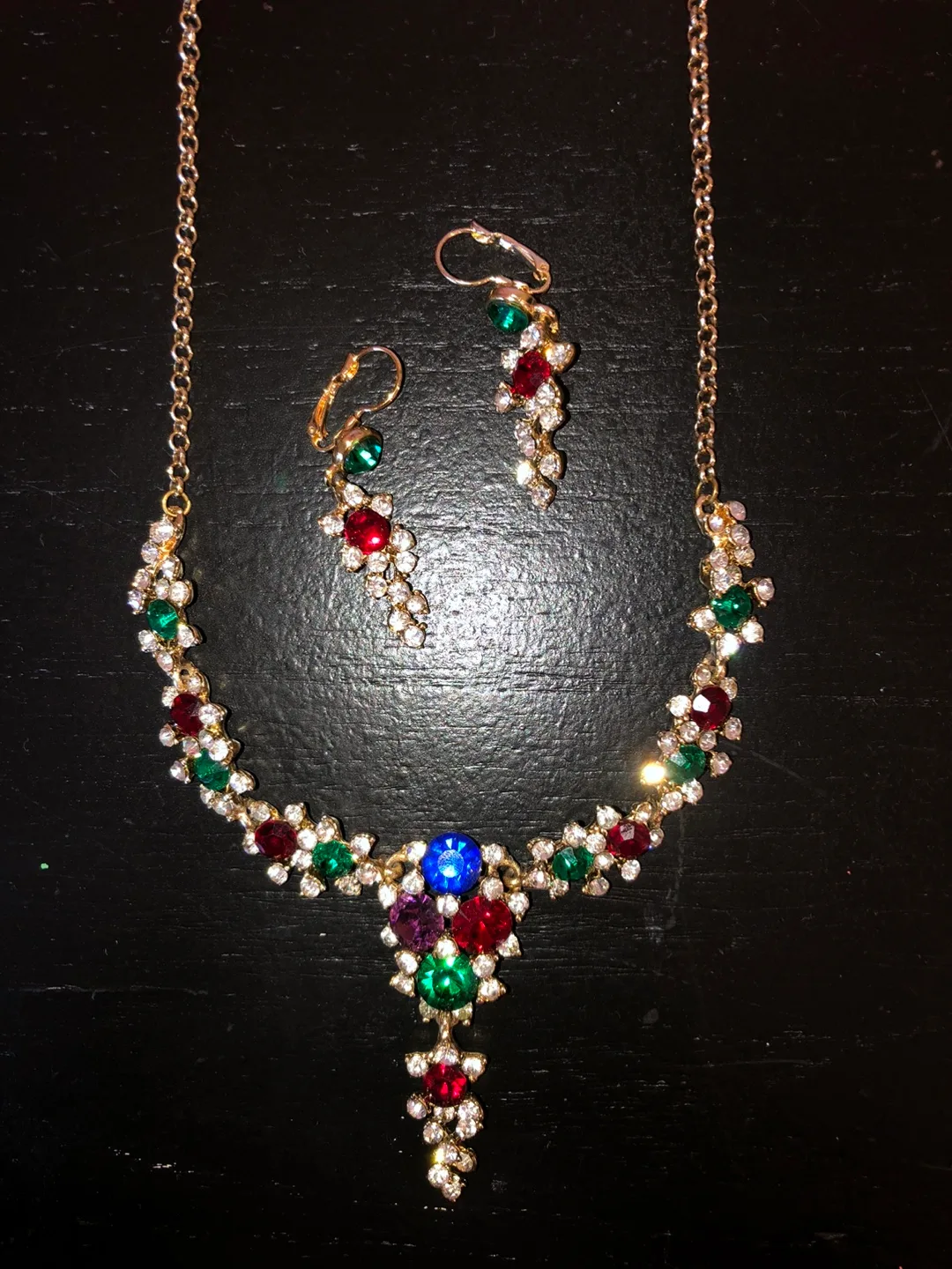 Rhinestone Necklace and Earring Set thumbnail