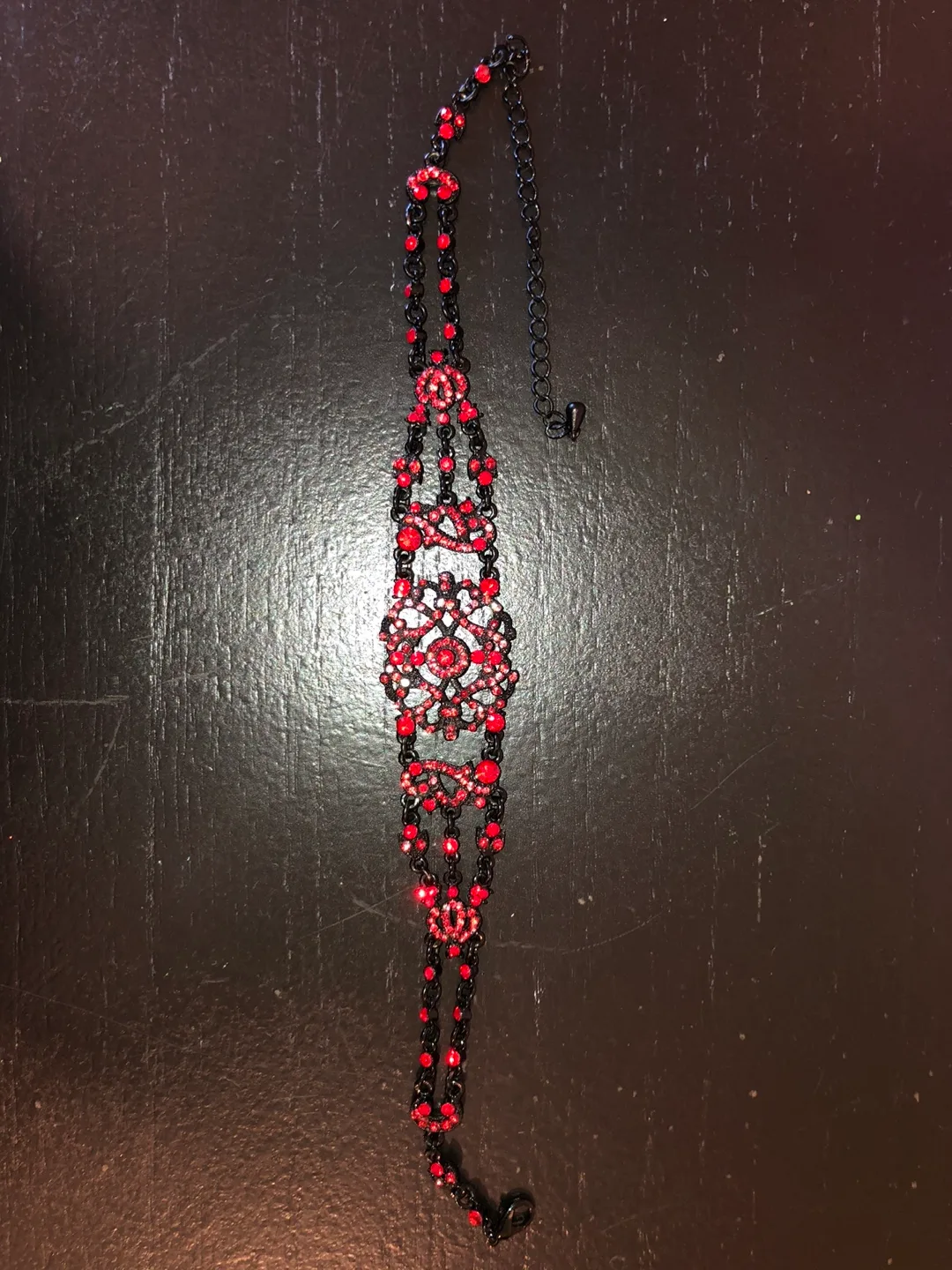 Red and Black Rhinestone Choker thumbnail