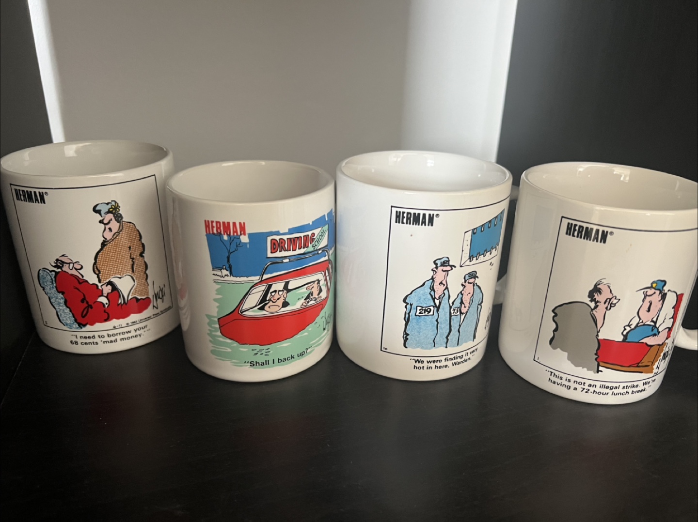 Herman Comic Strip Coffee Mugs - Set of 4
