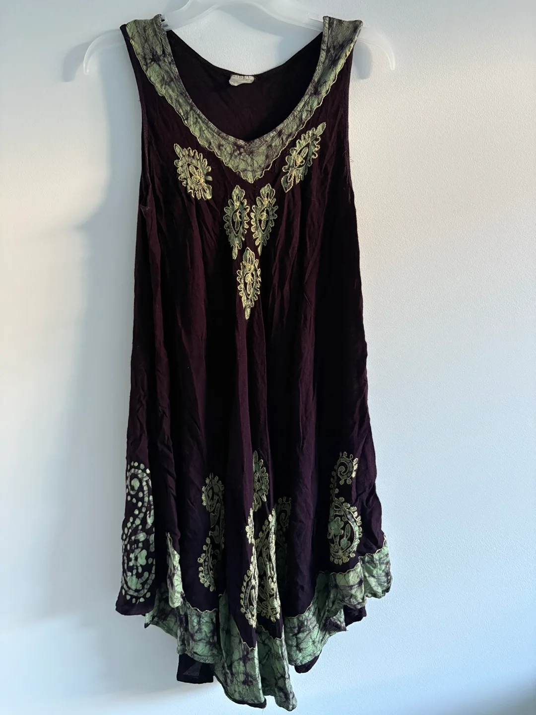 Sleeveless Brown Embroidered Dress thumbnail